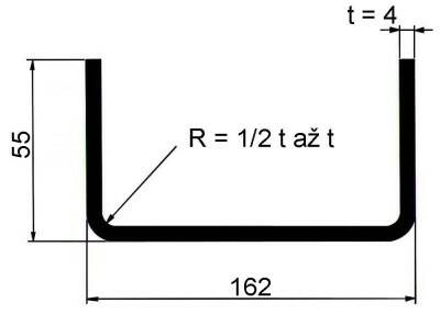 Jekl otevřený U 162 x 55 x 4 mm